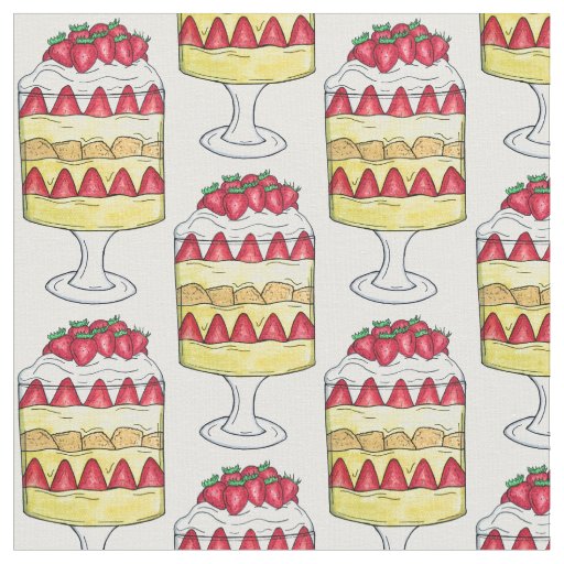 English Trifle Fruit Custard Dessert British Food Fabric