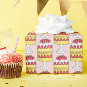 English Trifle Fruit Custard Dessert British Food Wrapping Paper