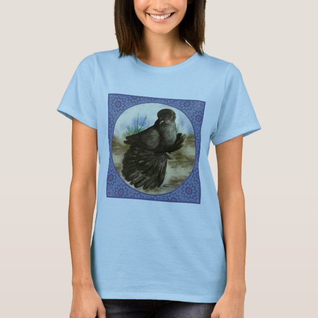 English Trumpeter Pigeon Blue Frame T-Shirt (Front)
