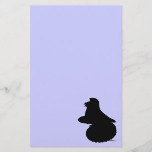 English Trumpeter Pigeon Silhouette Stationery