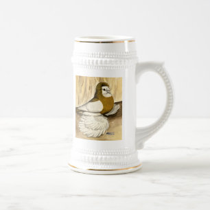 English Trumpeter Pigeon Yellow Magpie Beer Stein