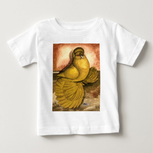 English Trumpeter Pigeon Yellow Self Baby T-Shirt (Front)