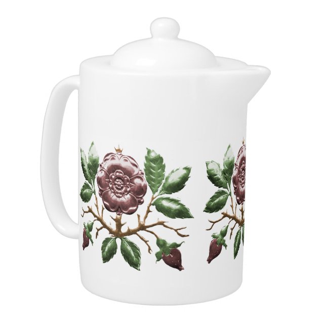 English Tudor Rose Teapot (Left)
