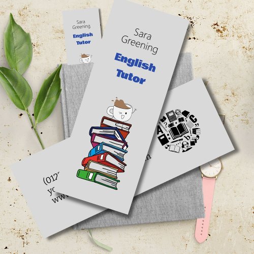 English Tutor bookmark book mark tutoring teacher Mini Business Card