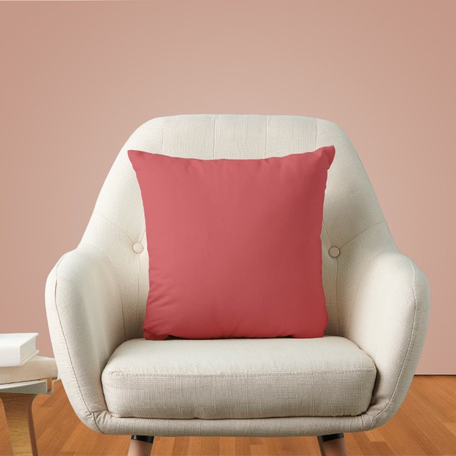 English Vermillion Solid Color Throw Pillow (Creator Uploaded)