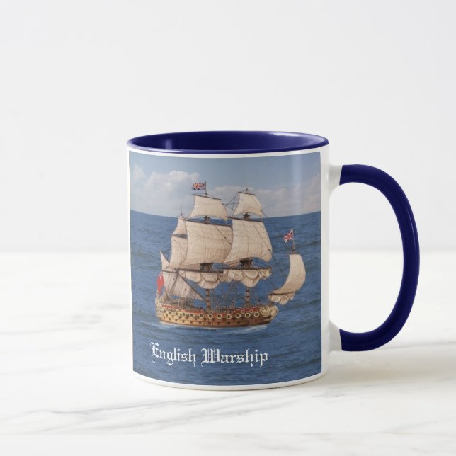 English Warship Nautical Mug (Right)