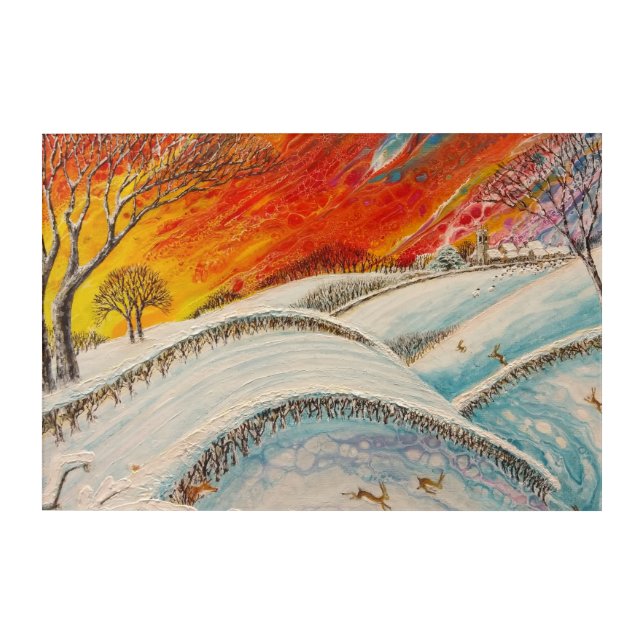 English Winters Day Christmas Acrylic Print (Front)