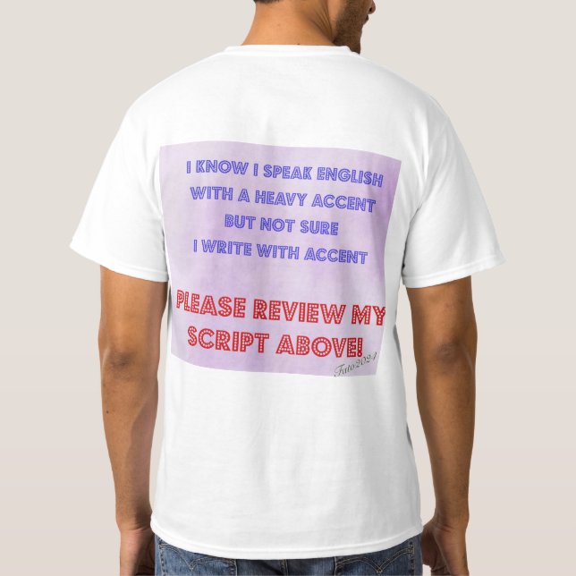 English with a Heavy Accent T-Shirt (Back)