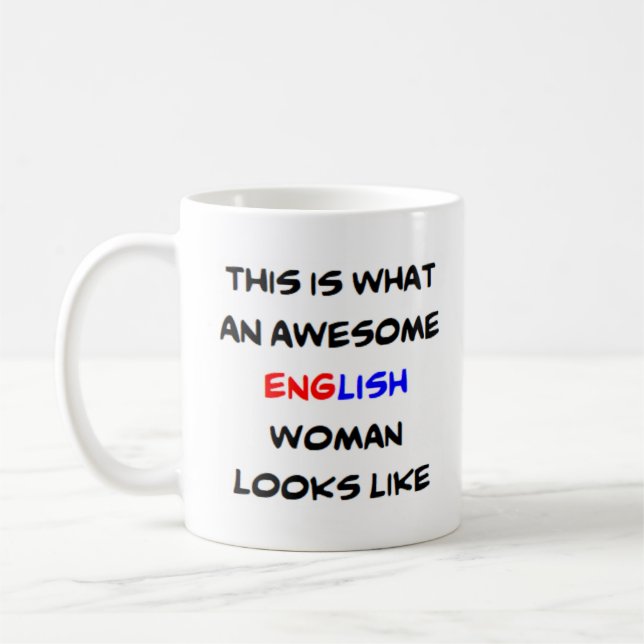 english woman, awesome coffee mug (Left)