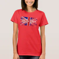 English Woman + Peeling Paint Union Jack Flag T-Shirt | Zazzle