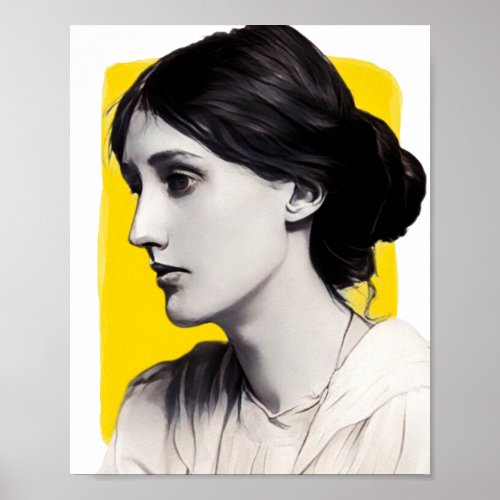 English Writer Virginia Woolf illustration  Poster