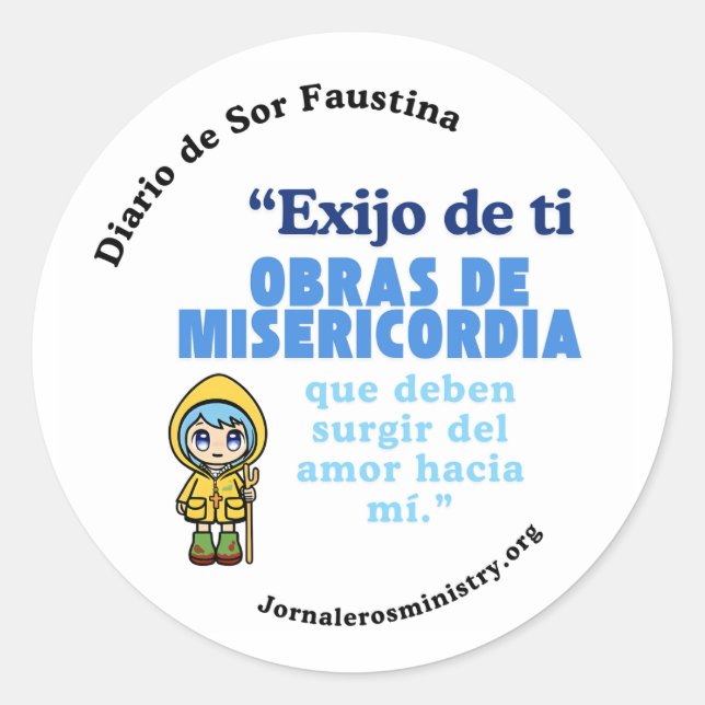 Engomado "Sirve por amor a Cristo" Classic Round Sticker (Front)