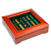 Engraved 7 Pen Display Case with Glass Top (3/4)