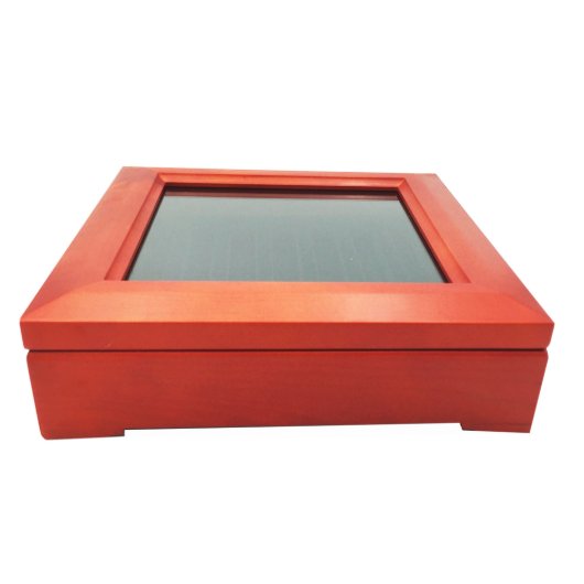 Engraved 7 Pen Display Case with Glass Top (Top)