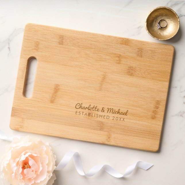 Engraved Anniversary Gift Wedding Couple Wood Engraved Cutting Board (Wedding)
