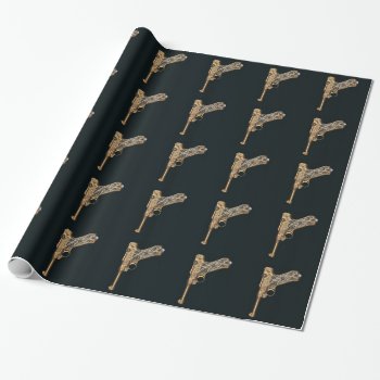 Engraved Antique Gun Collector Wrapping Paper by Lorriscustomart at Zazzle