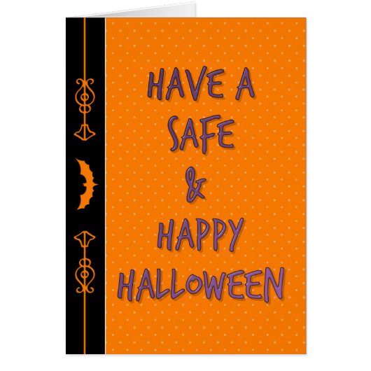 Engraved Bat Halloween Cards (Front)