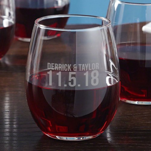 Engraved Better Together Anniversary Wine Glass
