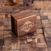 Engraved Box and Silver & Wooden Cufflinks (Front)