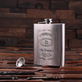 Engraved Box & High Quality 18 oz. Steel Flask (Front)