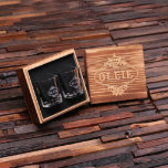 Engraved Box & Pair of Modern Shot Glasses<br><div class="desc">Personalized shot glass set,  you get 2 personalized shot glasses and a engraved wood box.</div>
