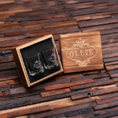 Engraved Box & Pair of Modern Shot Glasses (Inside)
