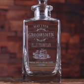 Engraved Box & Quality Round Lid Glass Decanter (Front)