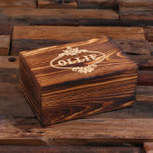 Engraved Box with Clip and Dark Blue Striped Tie (Top)