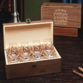 Engraved Box with Set of 4 Glencairn Whiskey Glass (Front)