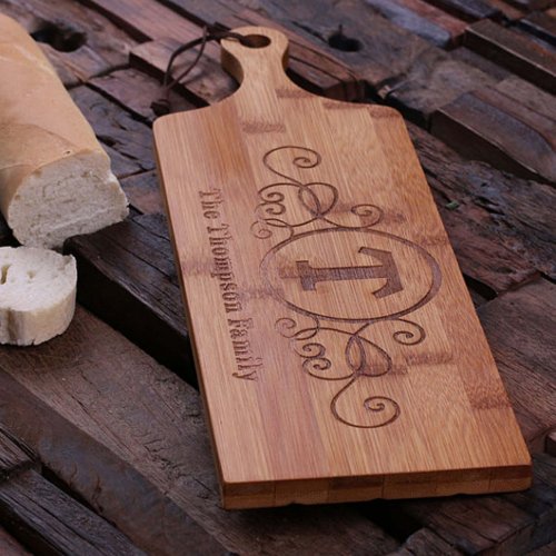 Engraved Bread  Cheese Bamboo Cutting Board
