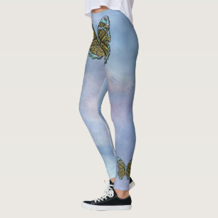 Engraved Butterfly 3 Options Leggings