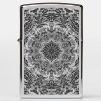 Engraved Charcoal Ghost Mandala Zippo
