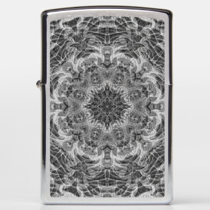 Engraved Charcoal Ghost Mandala Zippo Lighter