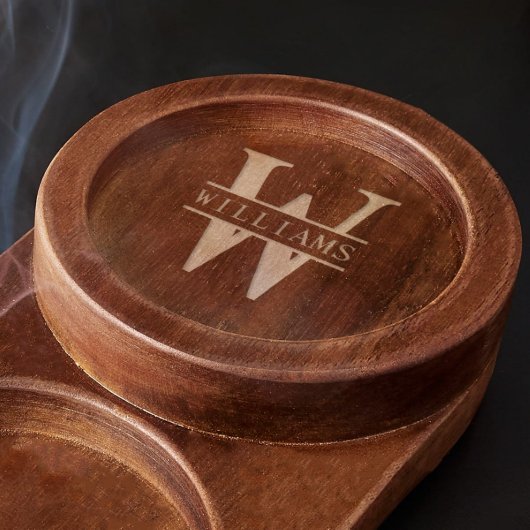 Engraved Cigar Ashtray And Whiskey Glass (Front)