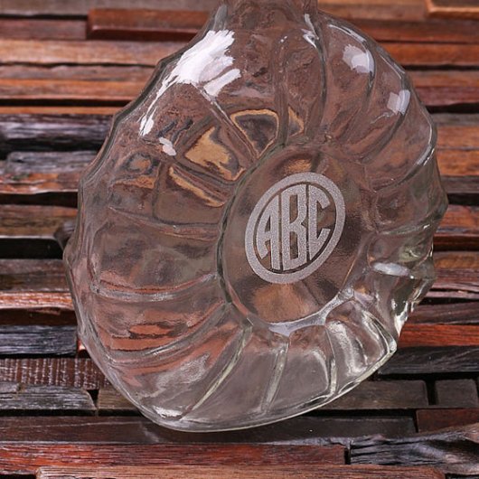 Engraved Circle Monogram Remy Style Decanter (Front)