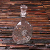 Engraved Circle Monogram Remy Style Decanter (Front)