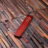 Engraved Classic Monogram Cherry Wooden Tie Hanger (Top)