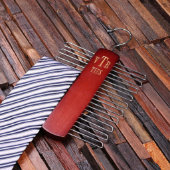 Engraved Classic Monogram Cherry Wooden Tie Hanger (Top)