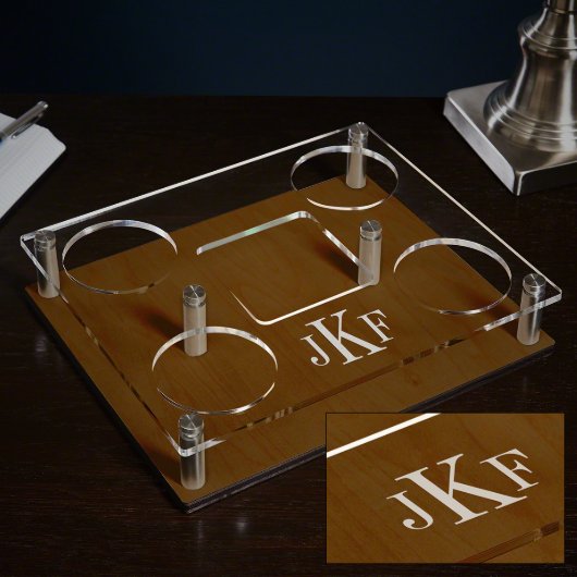 Engraved Classic Monogram Glasses, Tray & Decanter (Tray)