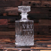 Engraved Classic Monogram Square Whiskey Decanter (Front)