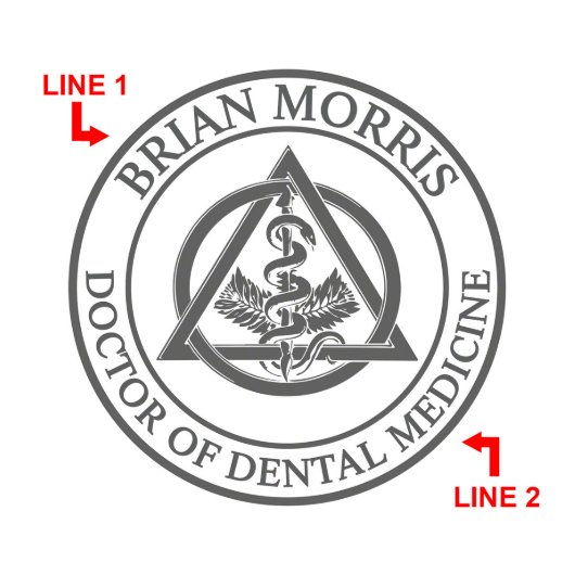 Engraved Dental Crest Carson Whiskey Decanter (Example)