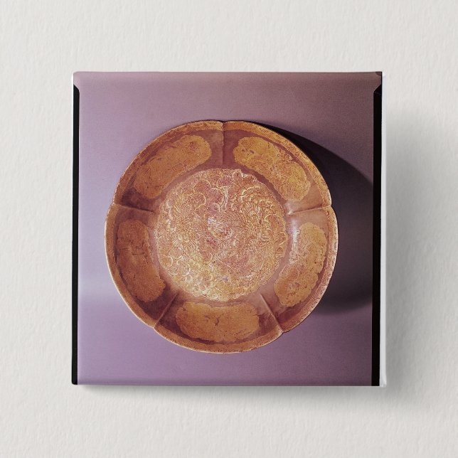 Engraved dish, Tang dynasty Pinback Button (Front)