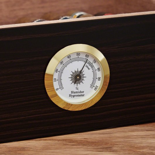 Engraved Ebony Wood Humidor Cigar Box (Front)