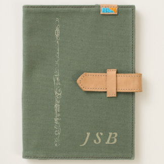 Engraved-Effect Flute Drawing Personal Monogram Journal