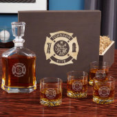 Engraved Fire & Rescue Gift Set with Decanter (Front)