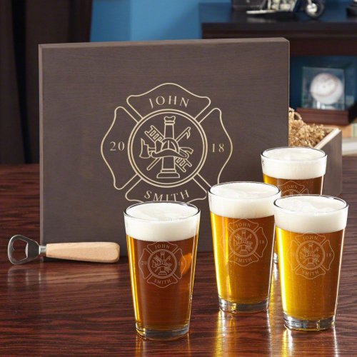 Engraved Firefighter Bottle Opener  Beer Glasses