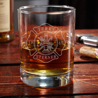 Engraved Firefighter Eastham Whiskey Glass