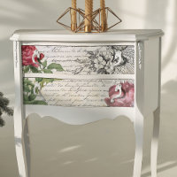 Engraved Floral French Script Ephemera Decoupage