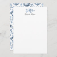 Engraved Floral Toile w/Windmill & Boats-Blue