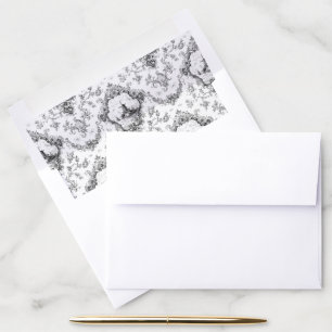 Engraved Floral Toile w/Windmill & Boats-Gray Envelope Liner